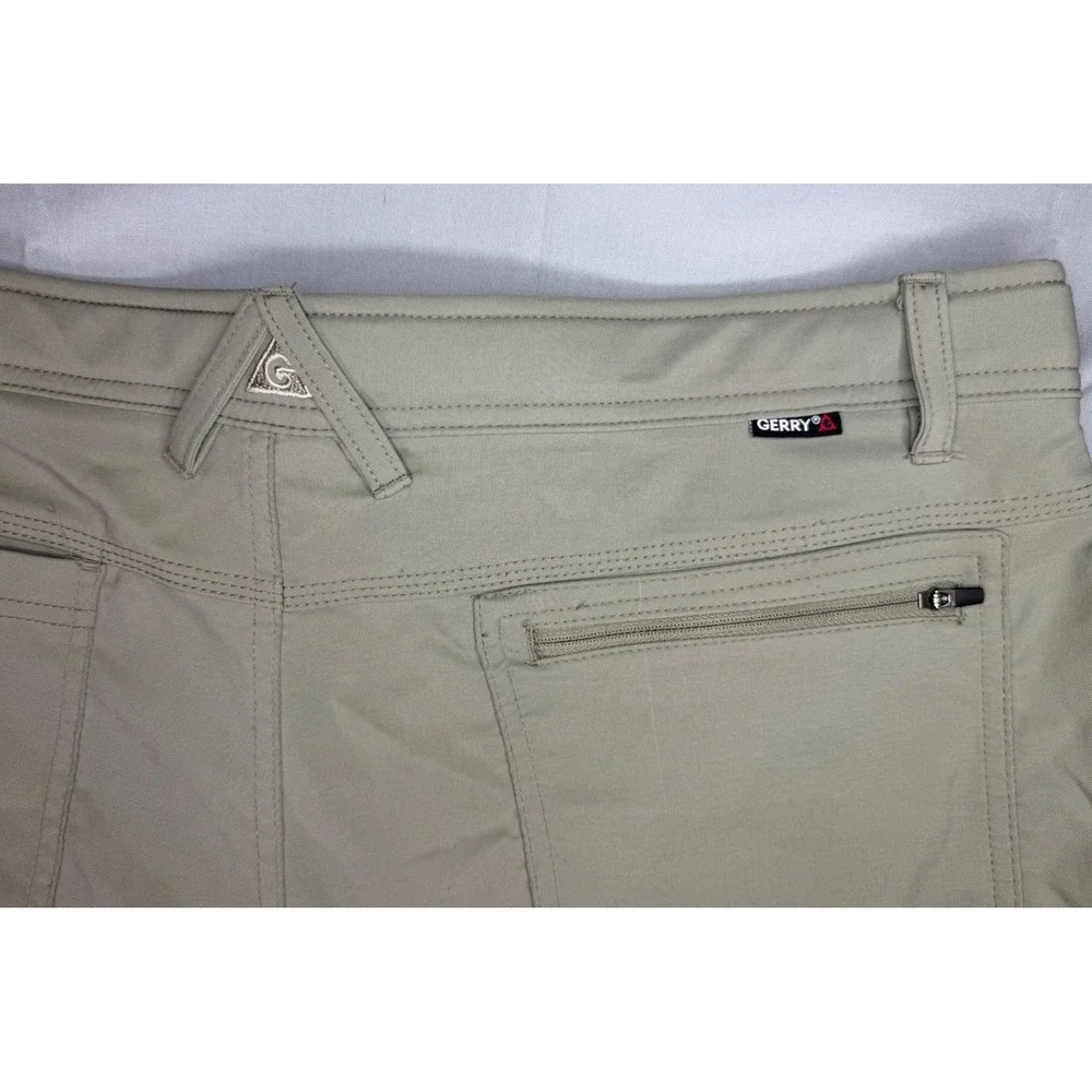 Gerry Cargo Shorts Mens 40 Khaki‎ Stretch Performance Hiking Belted